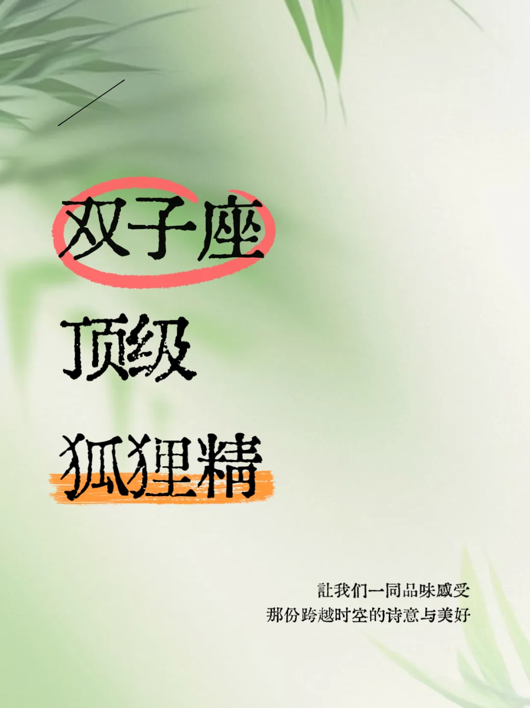 顶级狐狸精双子座:以柔克刚的情感魔术师