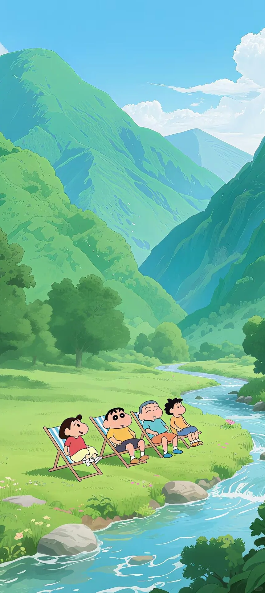 蜡笔小新绿色护眼💚高清手机壁纸