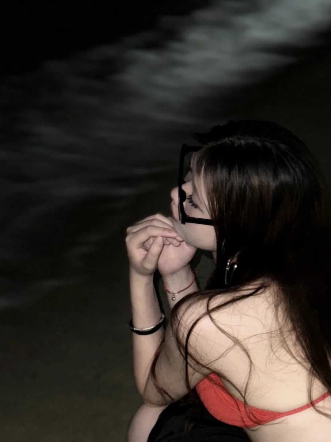 晚上海边拍照📷氛围感绝啦!!🌊