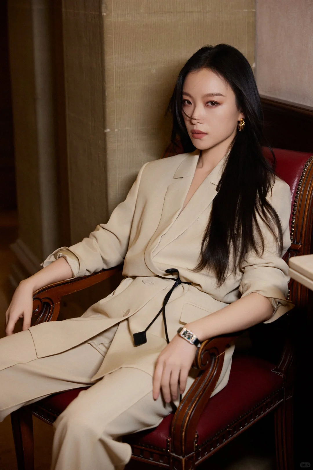 倪妮 Lanvin2025早春系列 卡其色套装西装杀