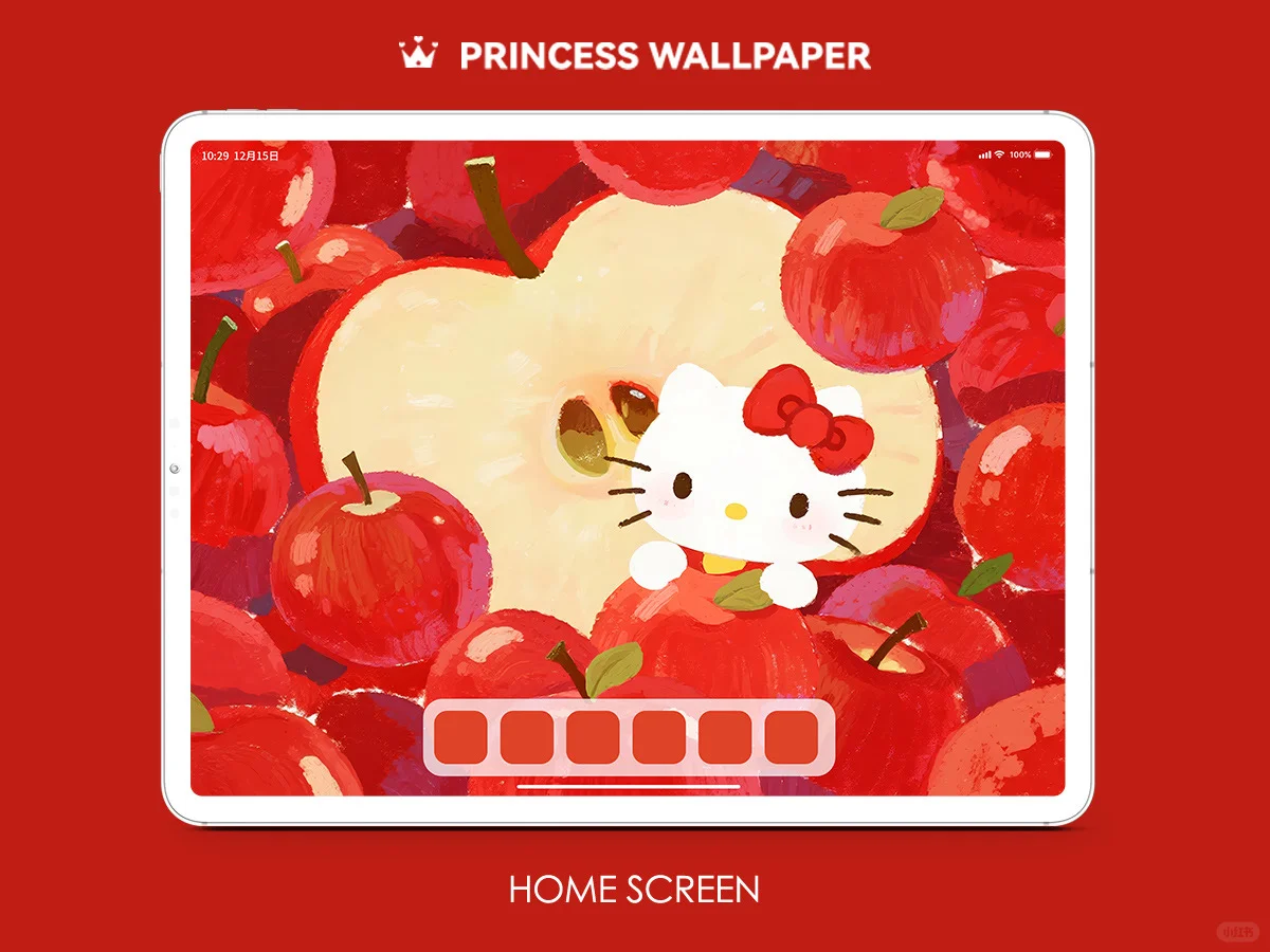 1022#🍎HelloKitty满屏苹果❤️平板高清壁纸