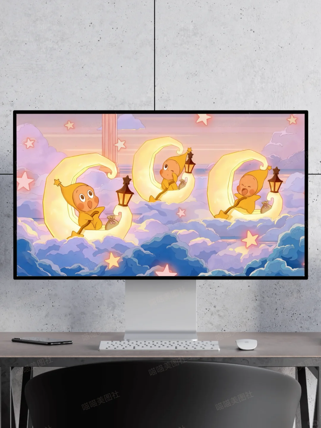 月亮上的星星人|电脑分区壁纸