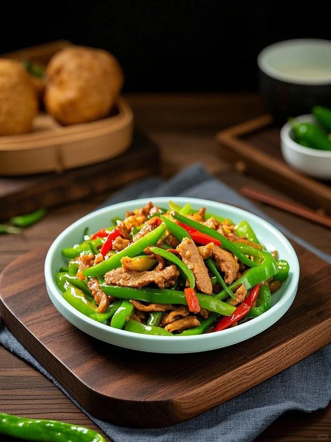 巨下饭的青椒炒肉丝,香迷糊了