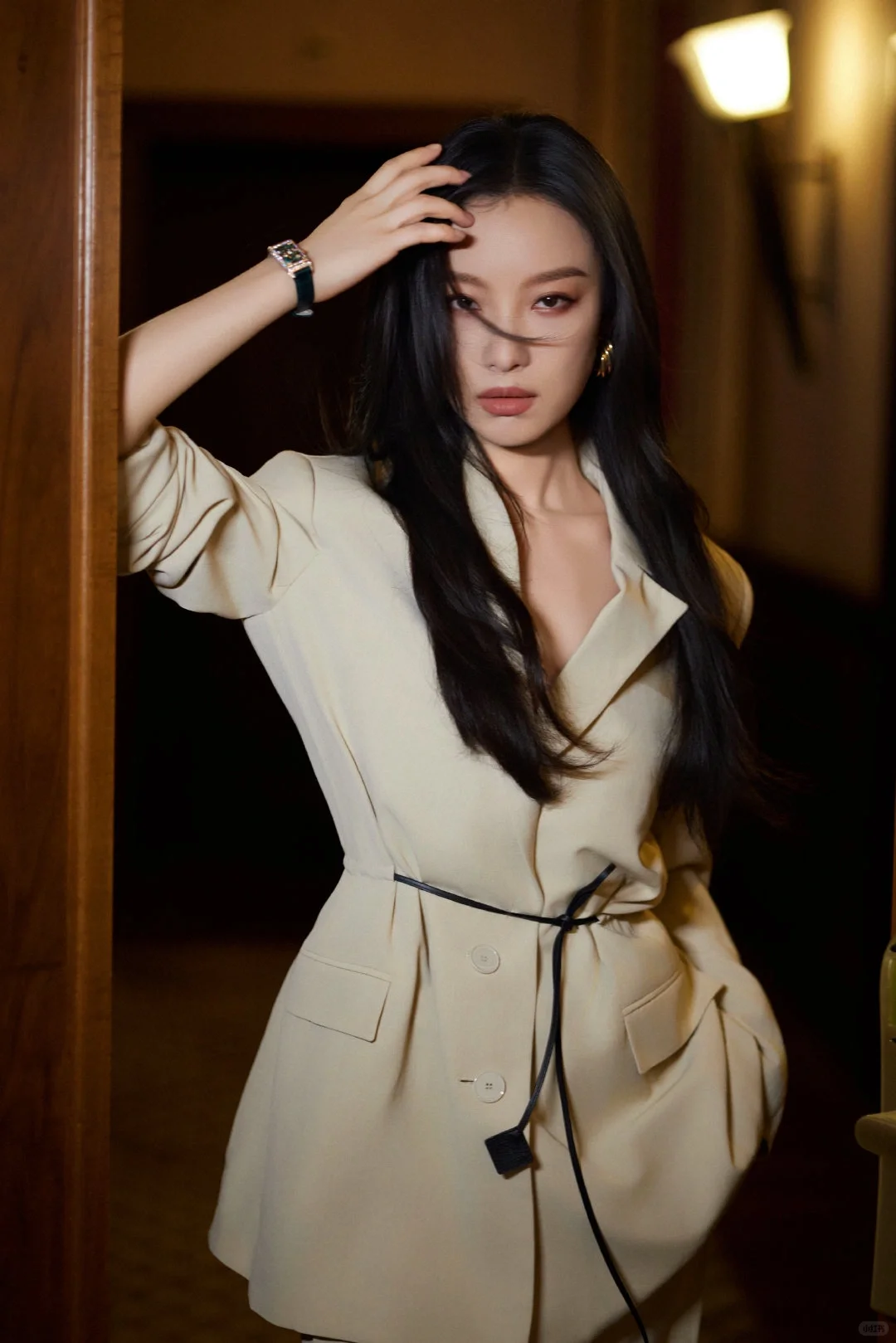 倪妮 Lanvin2025早春系列 卡其色套装西装杀