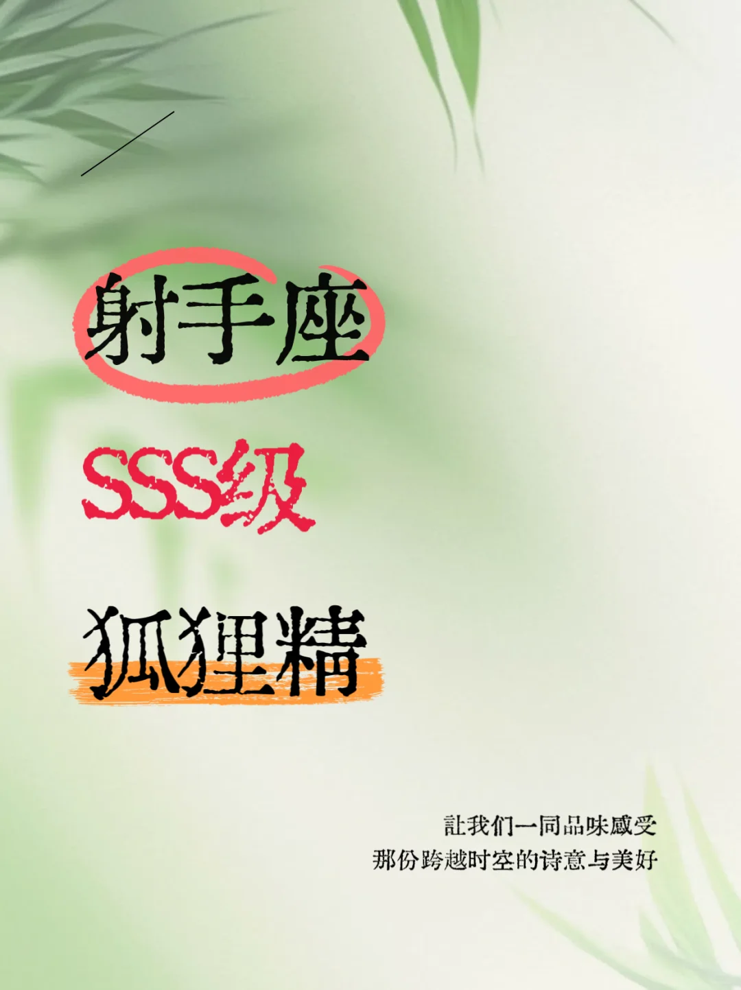 顶级狐狸精射手座:以柔克刚的情感魔术师