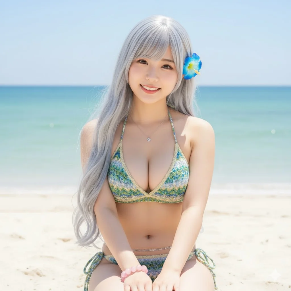 海边、泳衣、阳光、美女、氛围感、海边