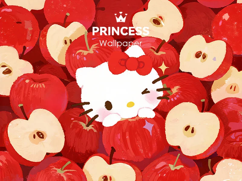 1022#🍎HelloKitty满屏苹果❤️平板高清壁纸