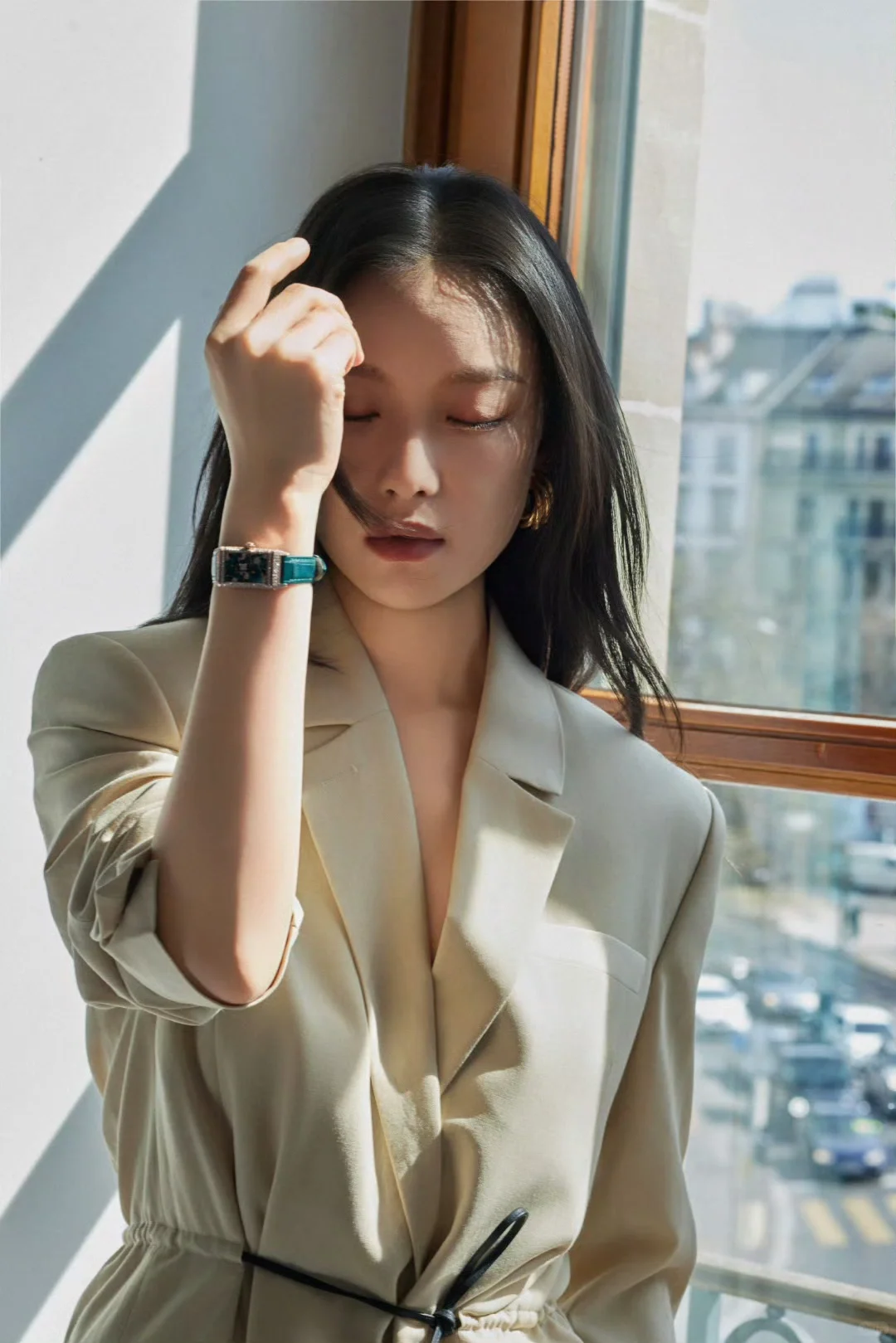 倪妮 Lanvin2025早春系列 卡其色套装西装杀