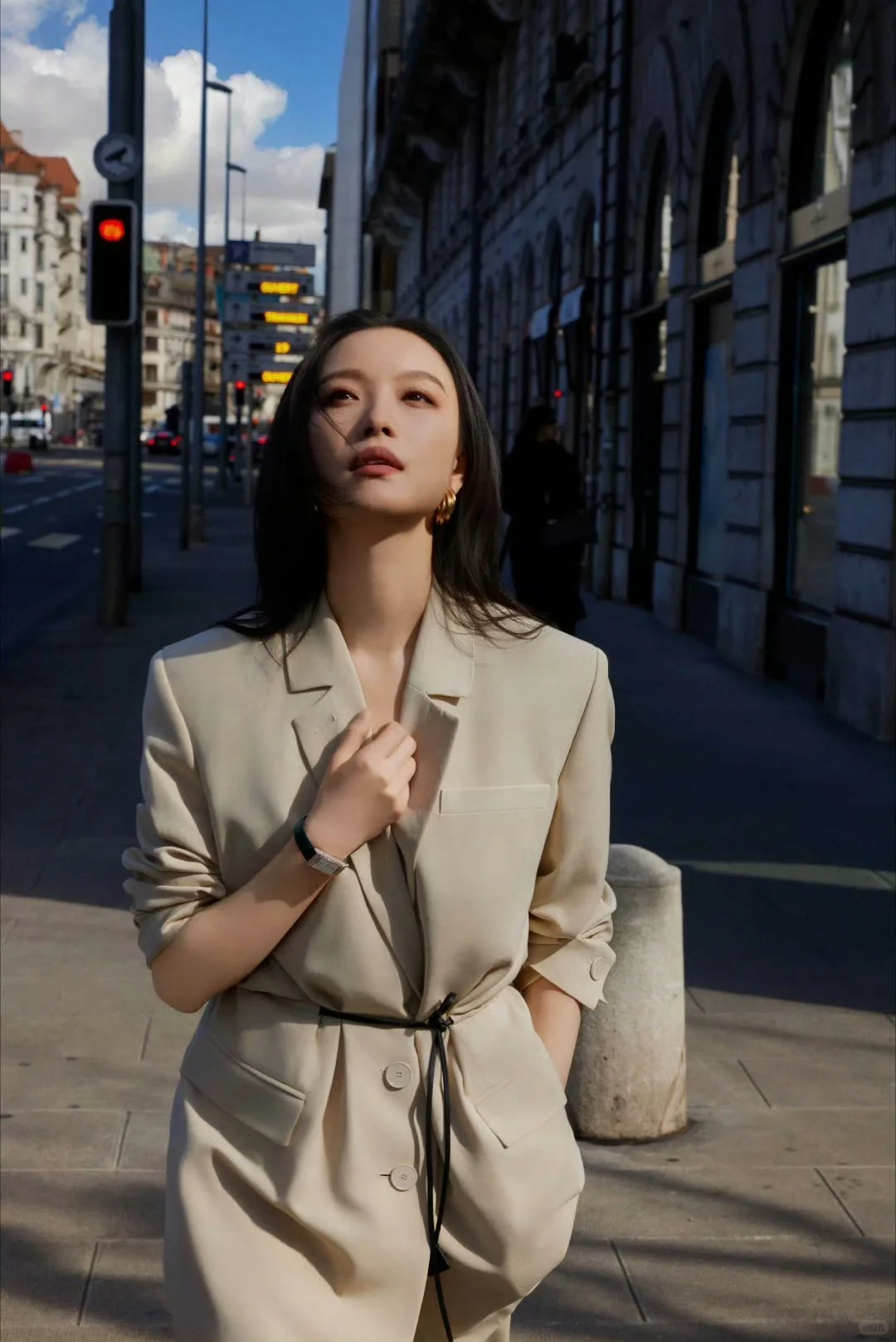 倪妮 Lanvin2025早春系列 卡其色套装西装杀