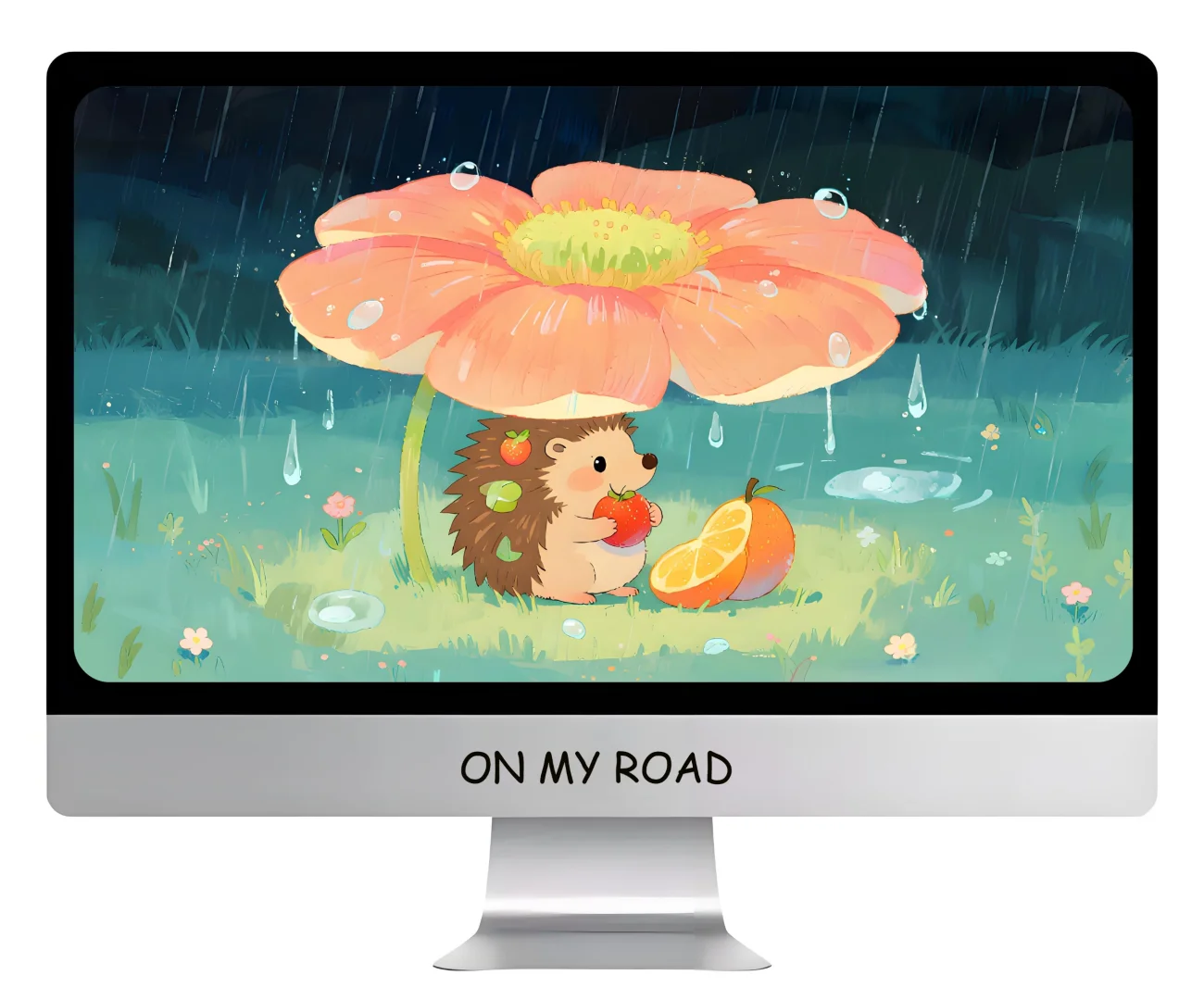95壁纸︱躲雨的小刺猬,电脑壁纸