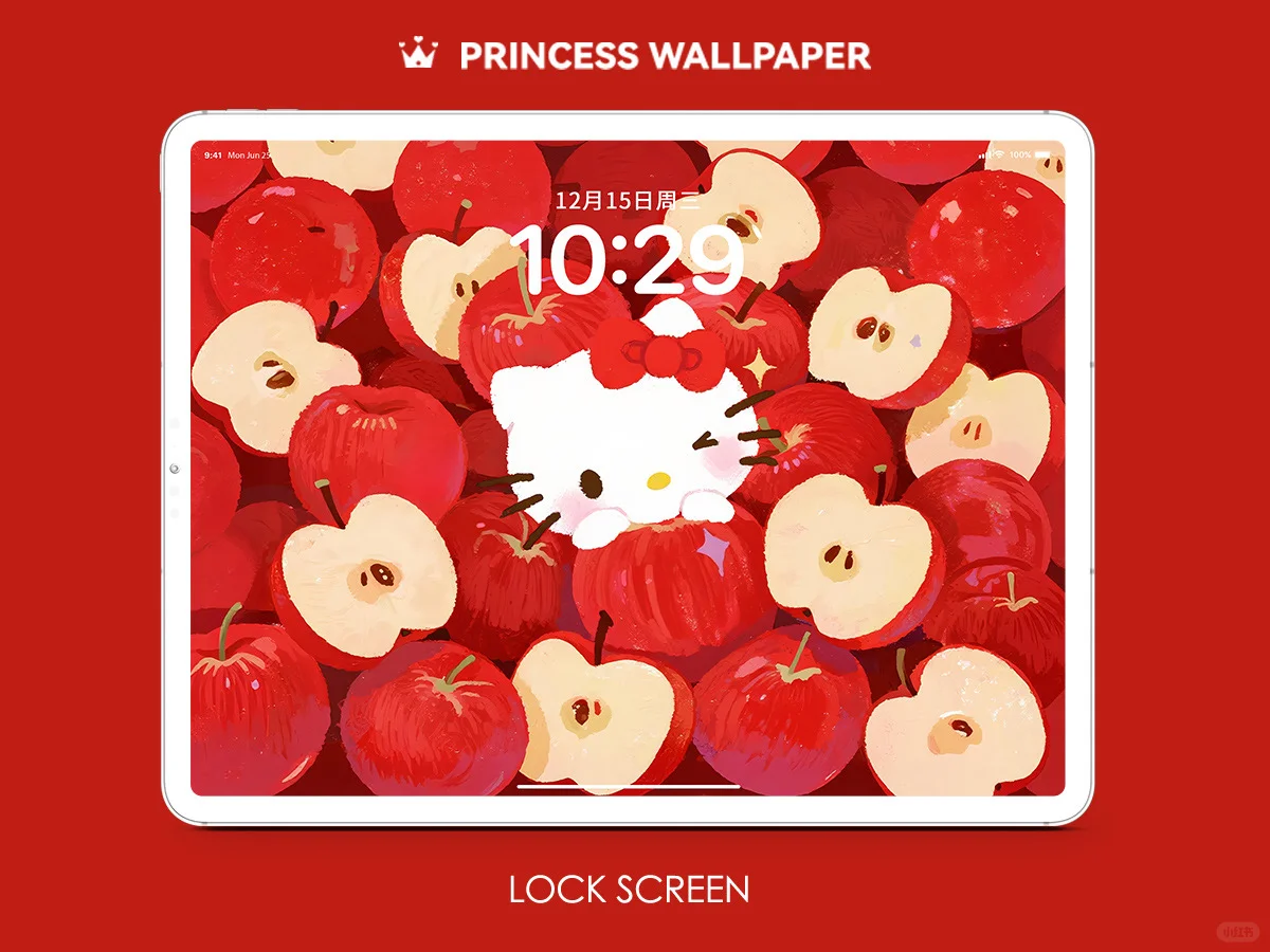 1022#🍎HelloKitty满屏苹果❤️平板高清壁纸