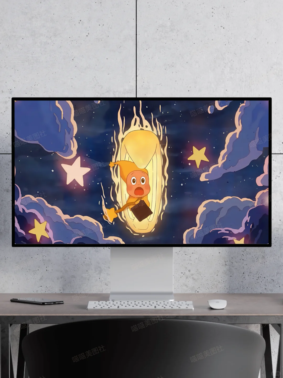 月亮上的星星人|电脑分区壁纸