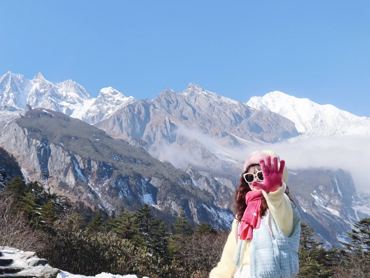 微胖穿搭|雪山秋冬旅游搭配