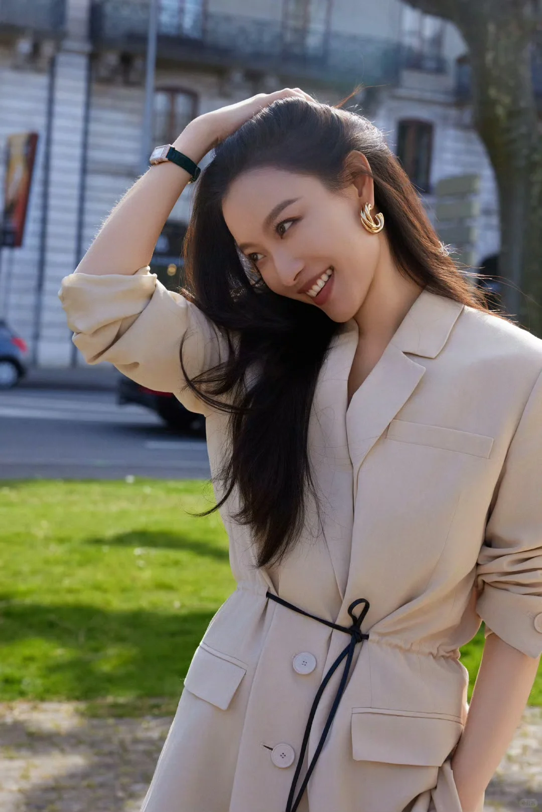 倪妮 Lanvin2025早春系列 卡其色套装西装杀