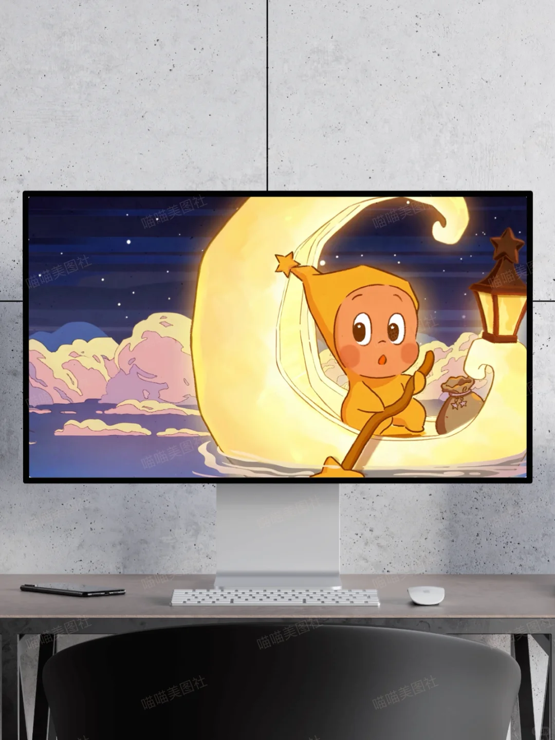 月亮上的星星人|电脑分区壁纸