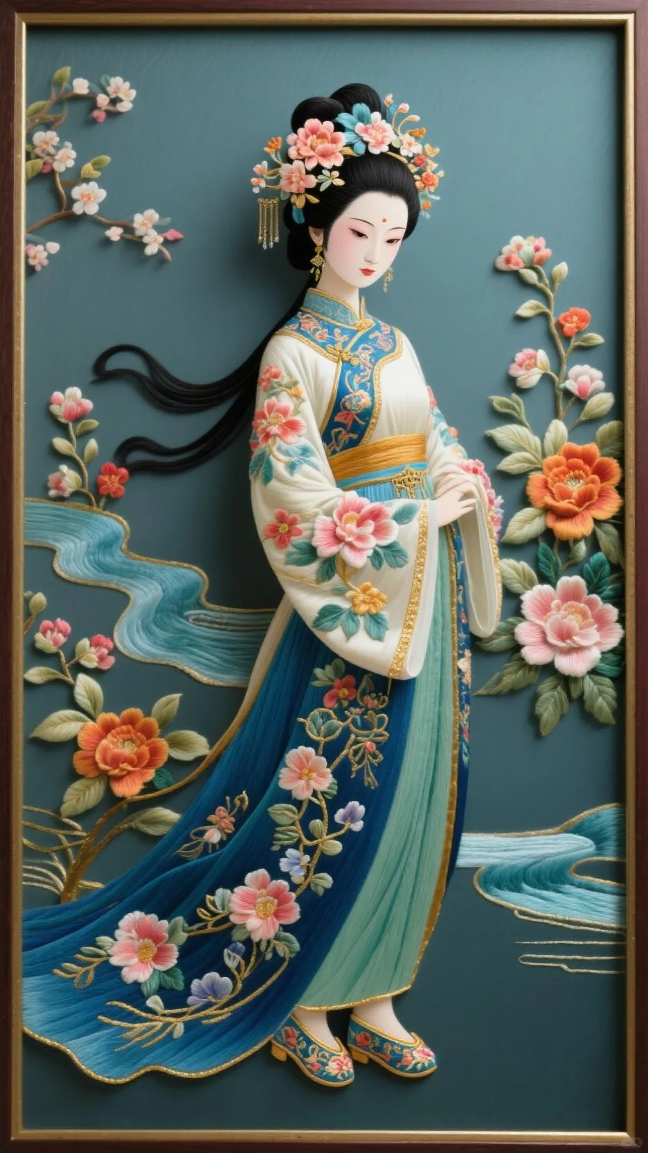 AI 绣的国风美女绝了