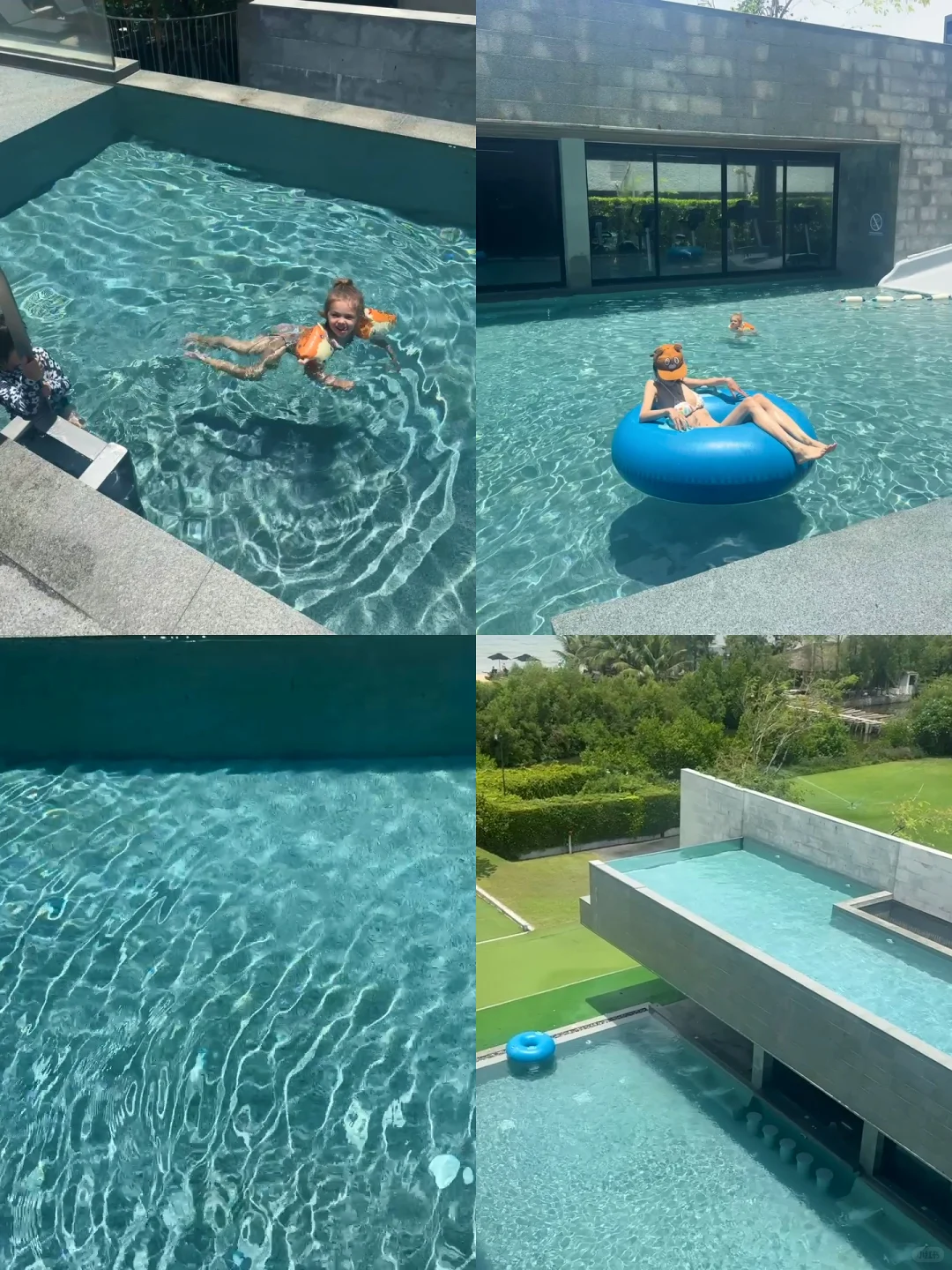 “泡在泳池里的蓝色夏天🥽”🌊💙