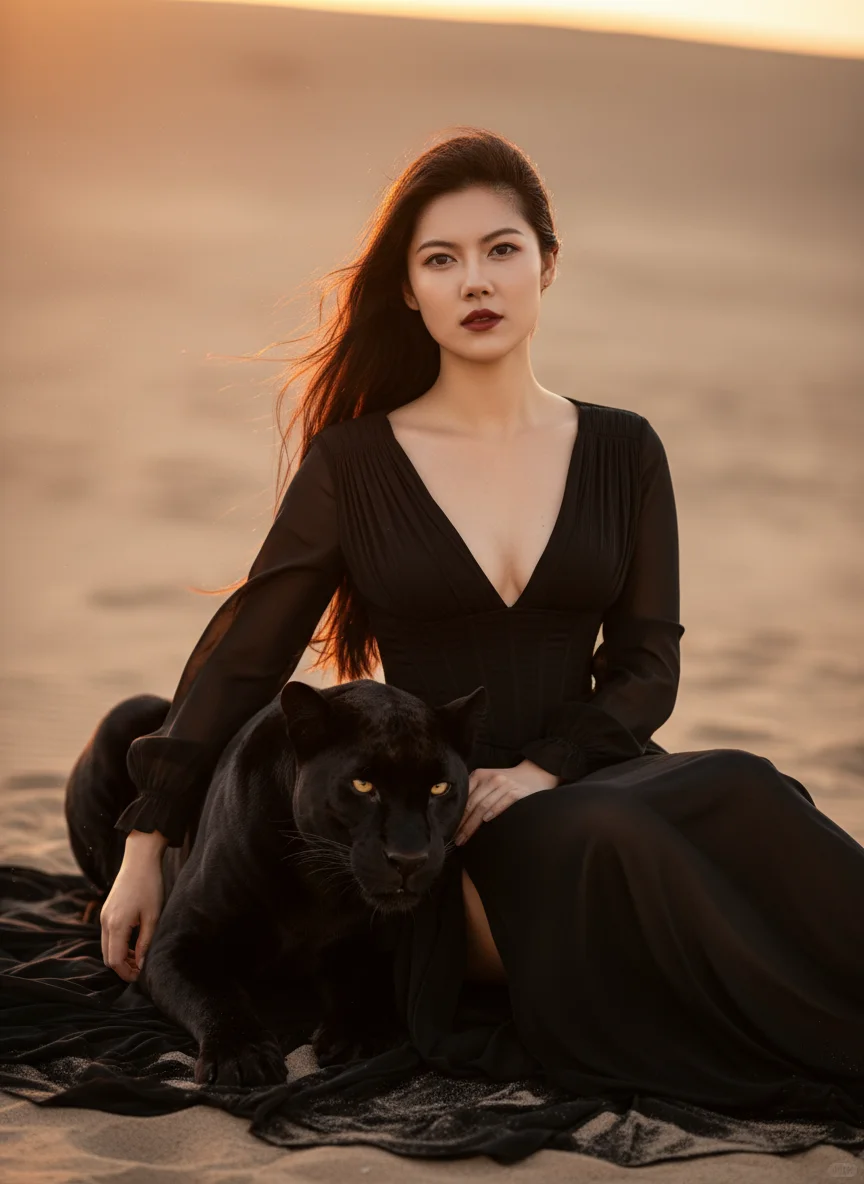 沙漠黑豹大片,东方脸也能野性魅惑