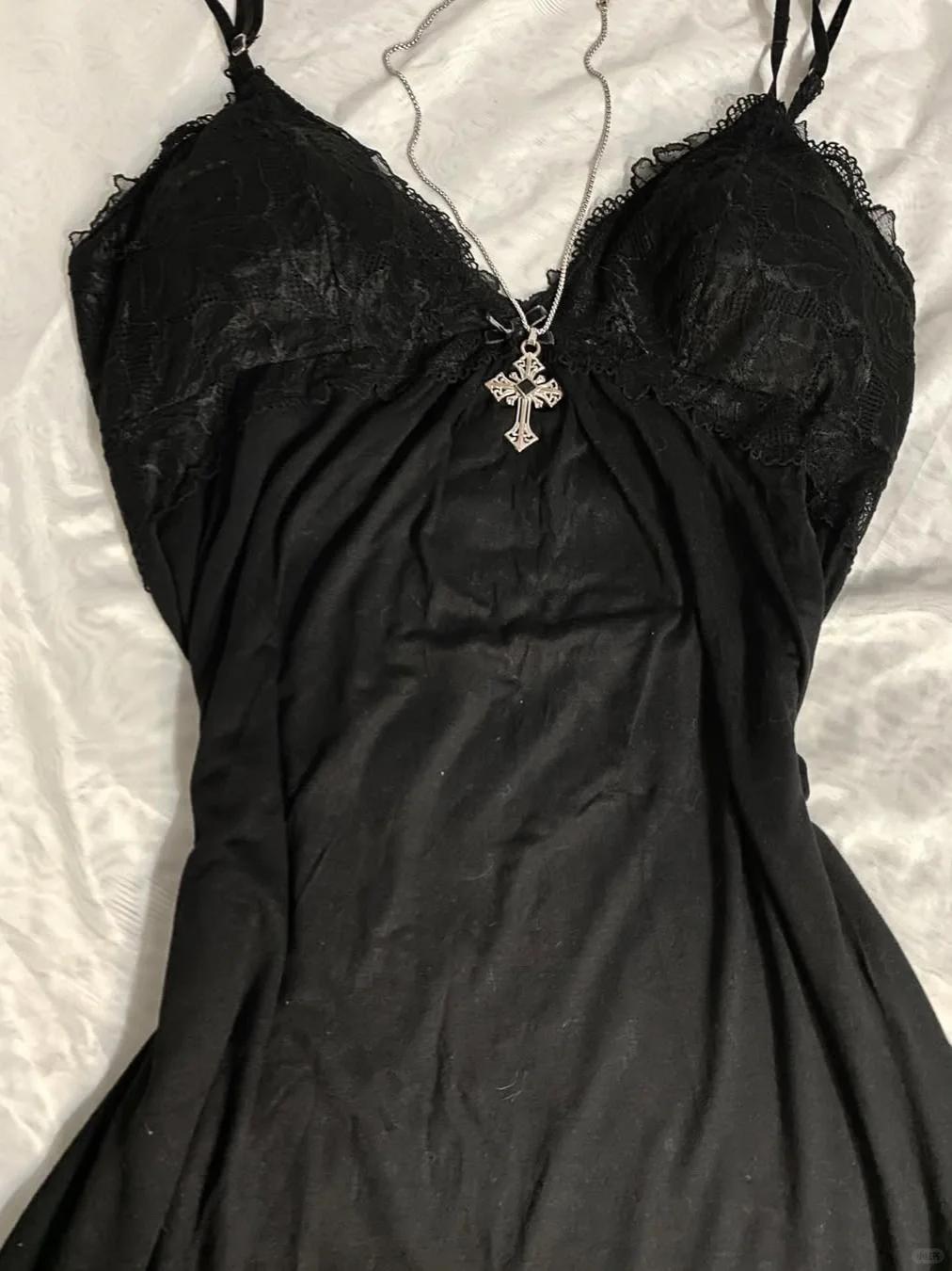 黑色蕾丝吊带连衣裙🎀Vintage 古着