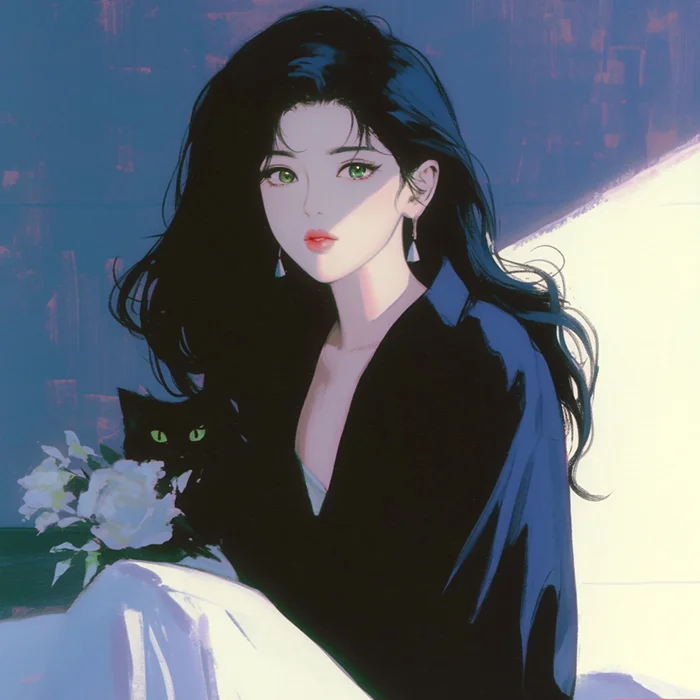 玫瑰和猫 🐈 复古旧漫 治愈系氛围头像