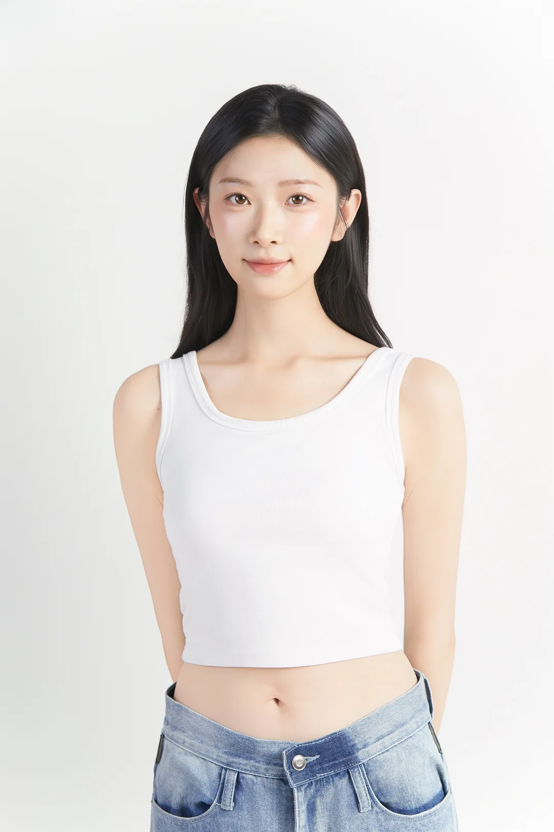 见组照天花板❗️韩系白T+牛仔也能拍出质感