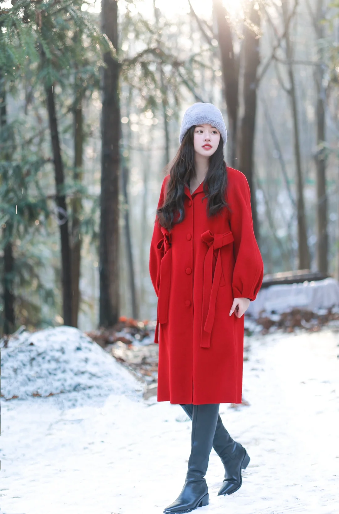 穿格雷过年⛄️ 属于i人的雪景拍照动作