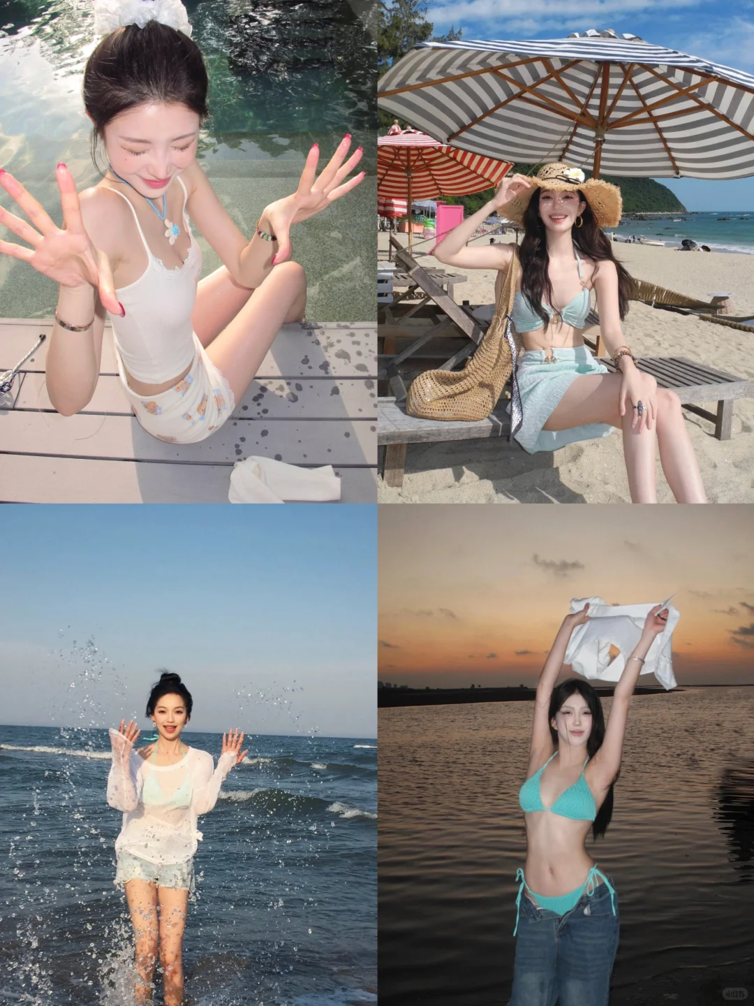 存一些海边拍照姿势——比基尼