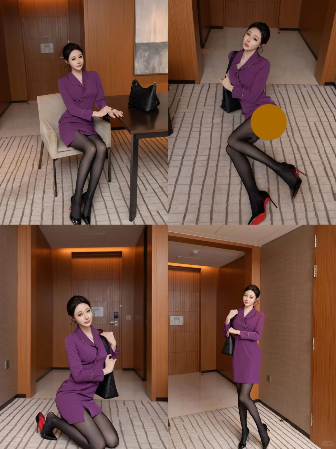 美女写真|小逗逗 💜紫色制服写真太绝了!