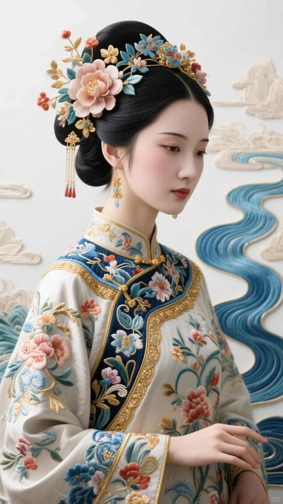 AI 绣的国风美女绝了