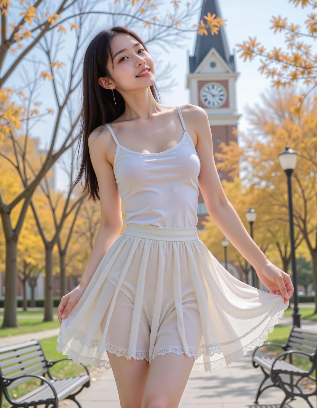 ✨解锁校园甜妹风💕 백褶裙绝绝子!