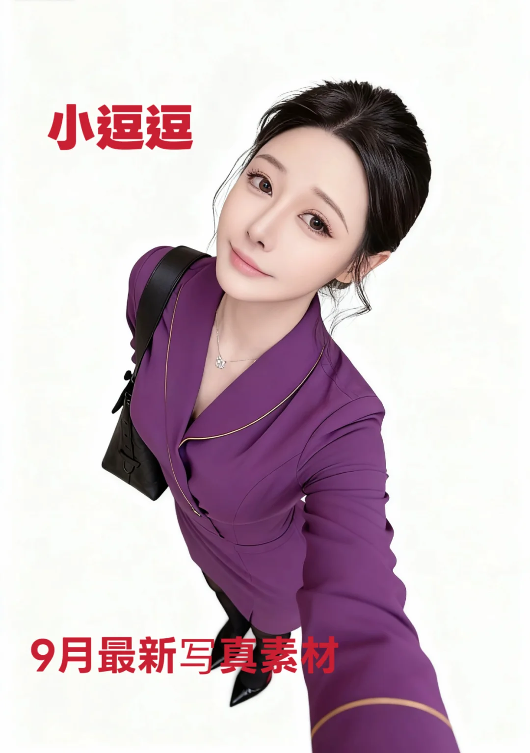美女写真|小逗逗 💜紫色制服写真太绝了!