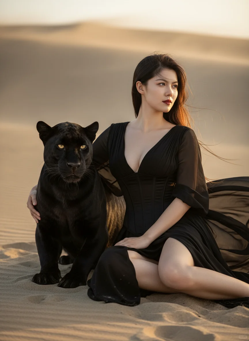 沙漠黑豹大片,东方脸也能野性魅惑