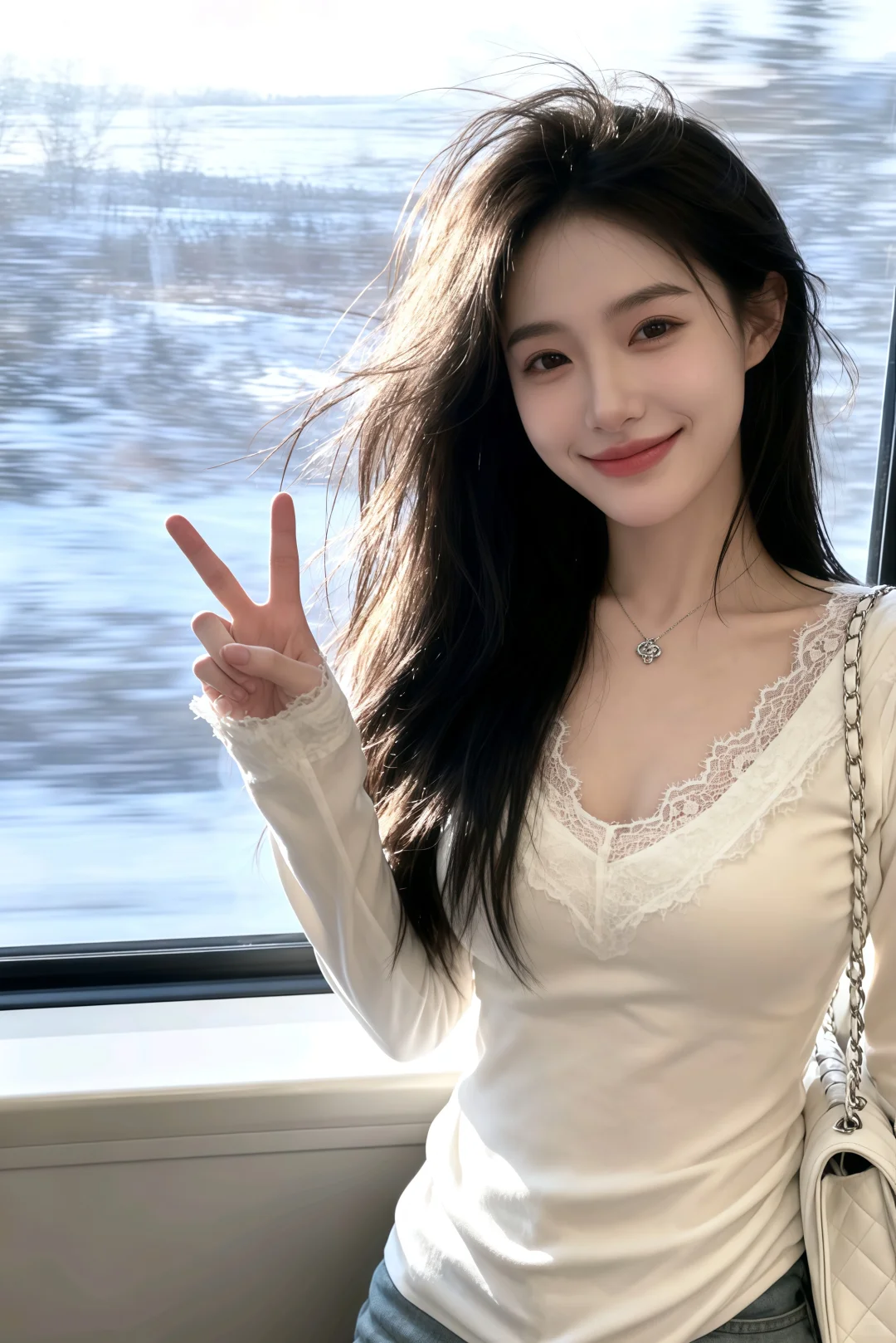 纯欲天花板!这件蕾丝V领上衣也太会了吧