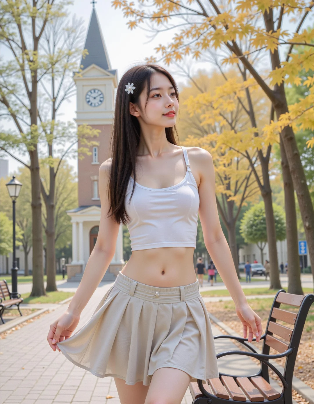 ✨解锁校园甜妹风💕 백褶裙绝绝子!