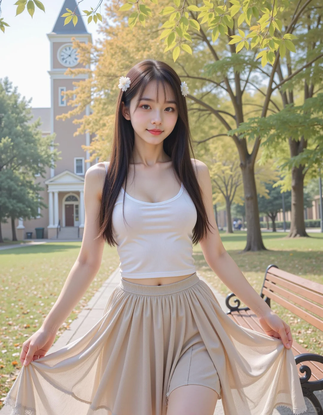 ✨解锁校园甜妹风💕 백褶裙绝绝子!