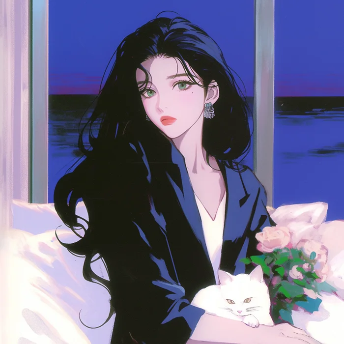 玫瑰和猫 🐈 复古旧漫 治愈系氛围头像