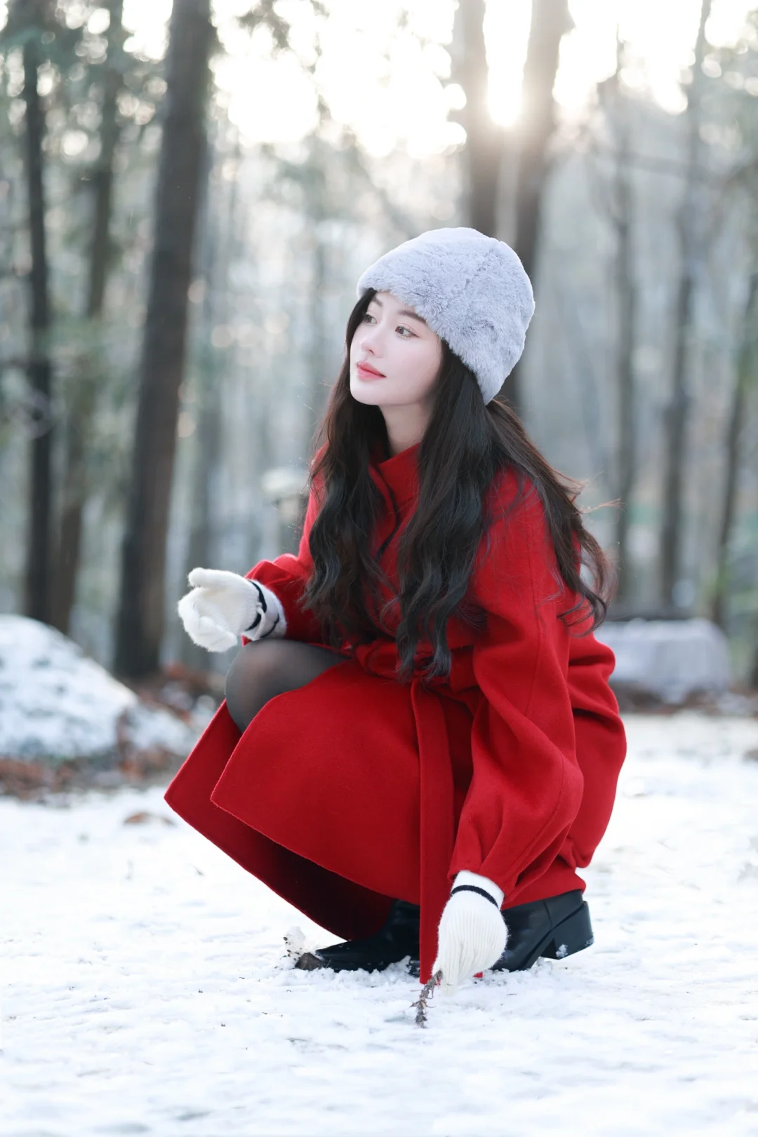 穿格雷过年⛄️ 属于i人的雪景拍照动作