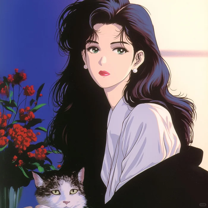 玫瑰和猫 🐈 复古旧漫 治愈系氛围头像