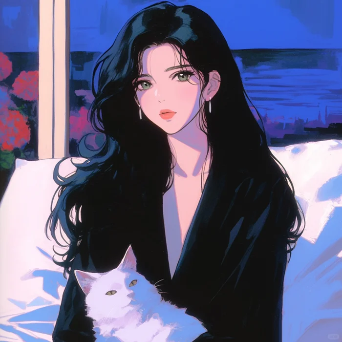 玫瑰和猫 🐈 复古旧漫 治愈系氛围头像