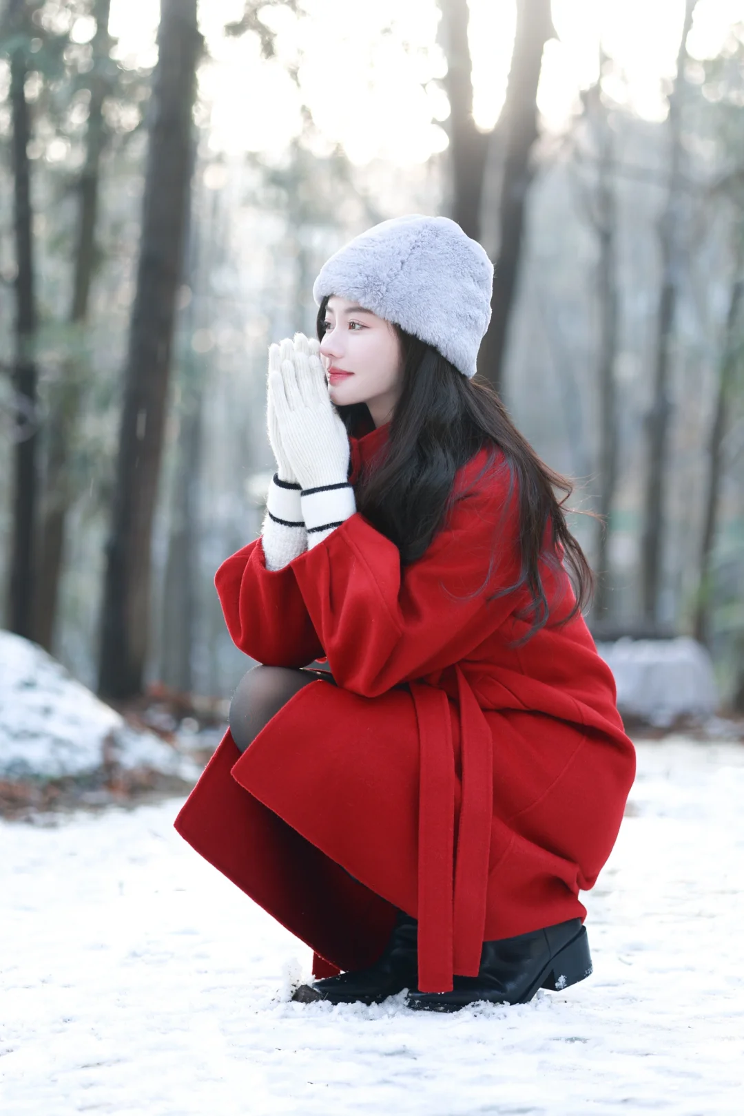 穿格雷过年⛄️ 属于i人的雪景拍照动作