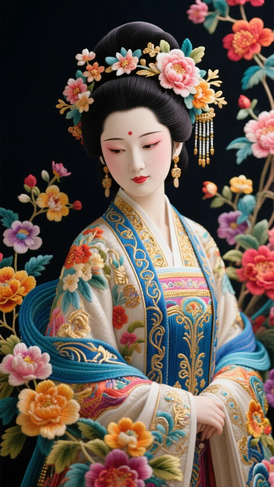 AI 绣的国风美女绝了