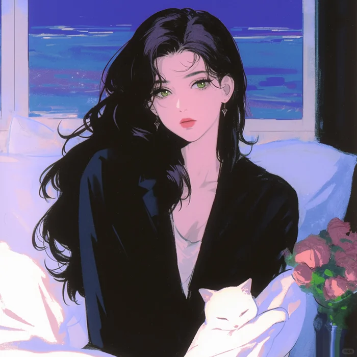 玫瑰和猫 🐈 复古旧漫 治愈系氛围头像