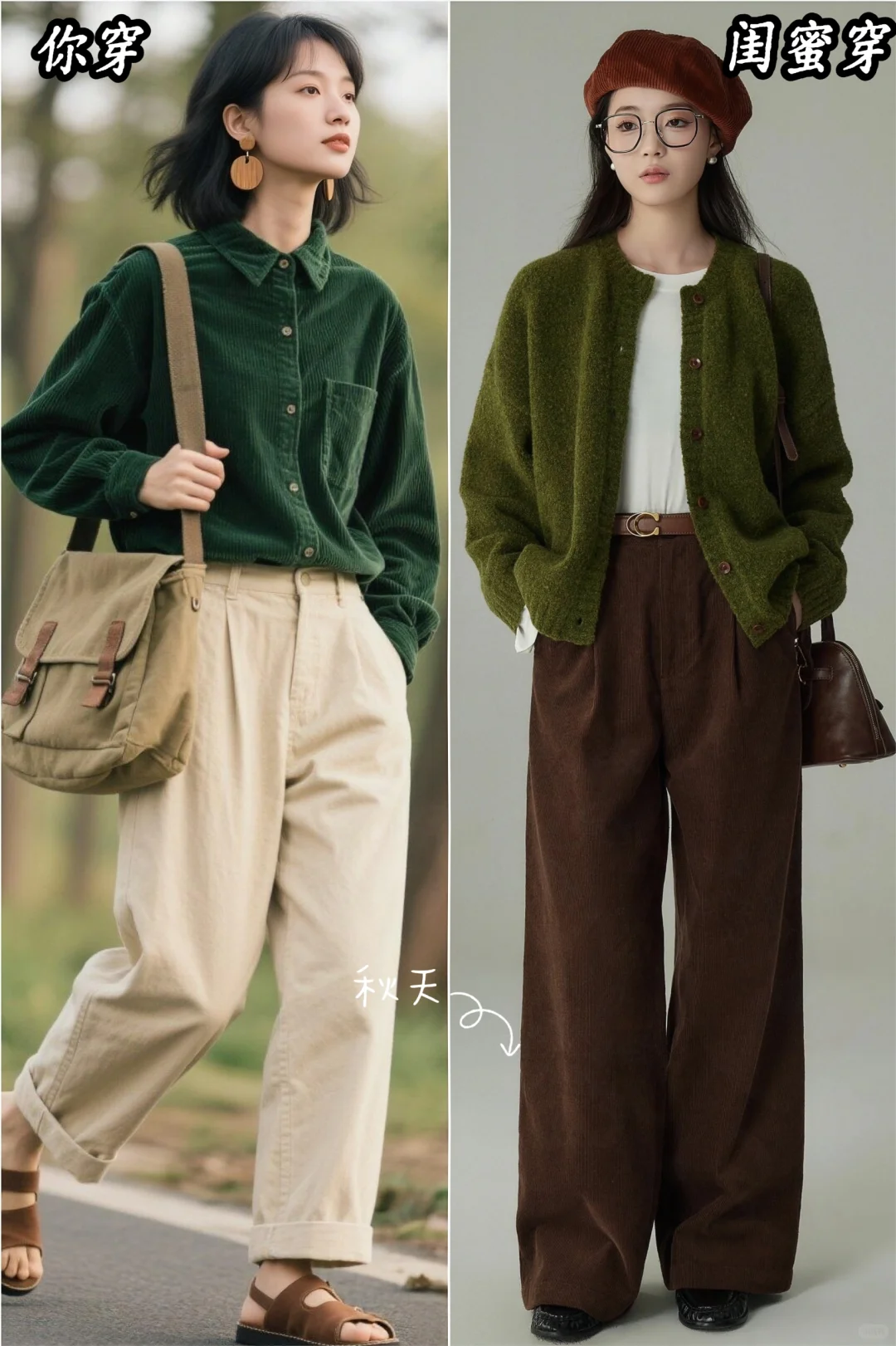 🍂 棕配绿|穿成一颗高级的榛果巧克力