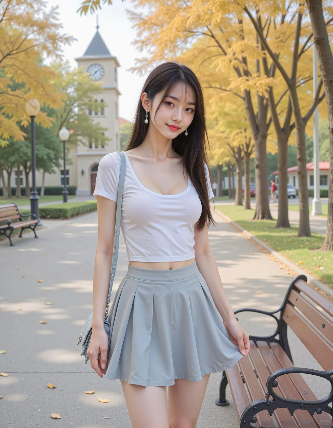 ✨解锁校园甜妹风💕 백褶裙绝绝子!