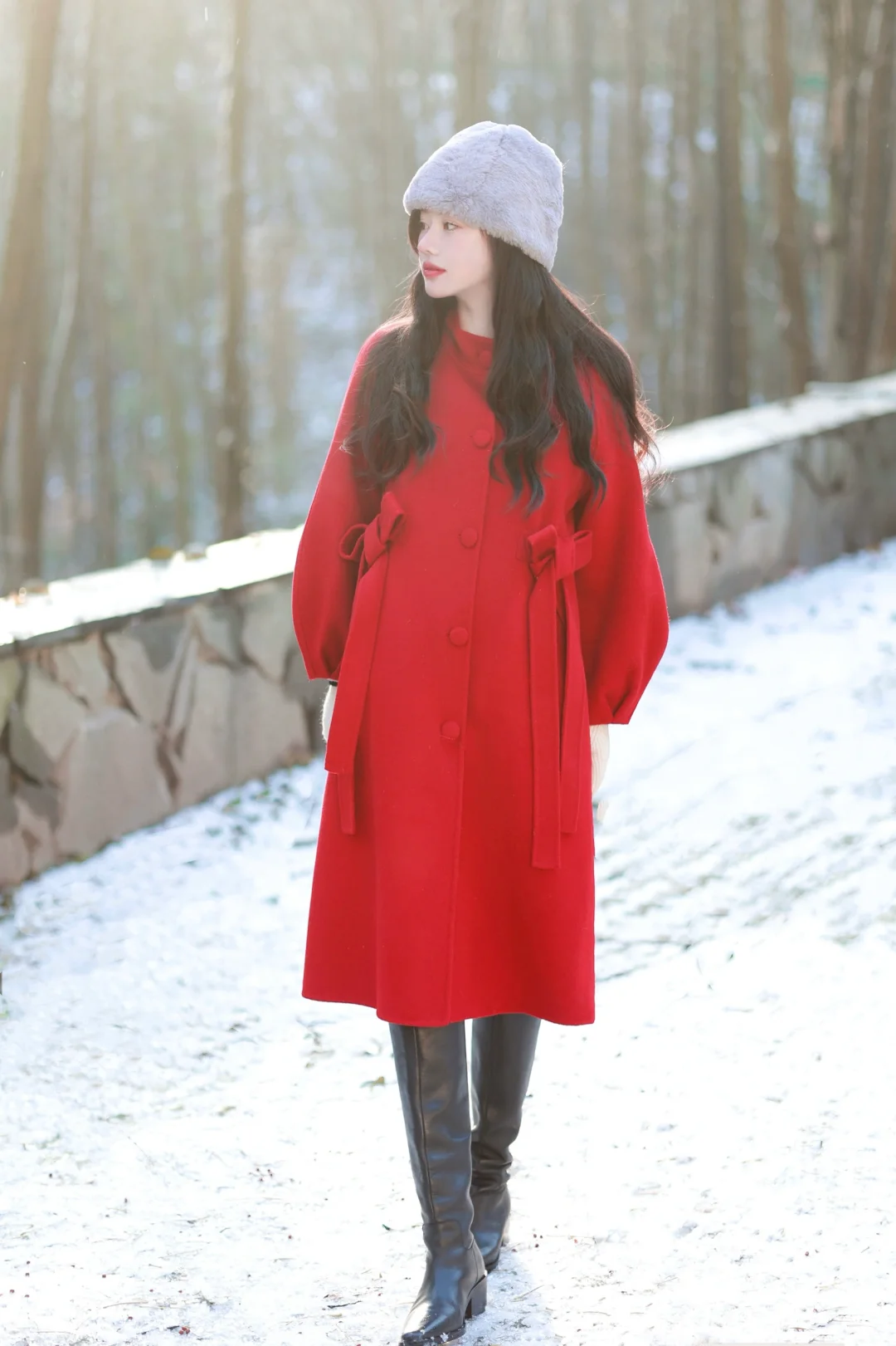 穿格雷过年⛄️ 属于i人的雪景拍照动作