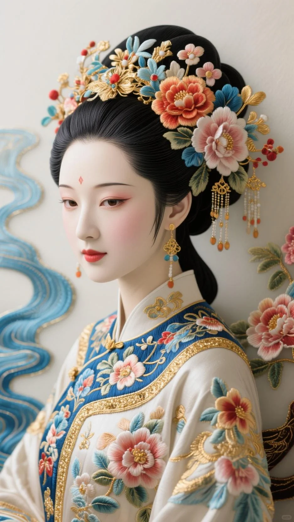 AI 绣的国风美女绝了
