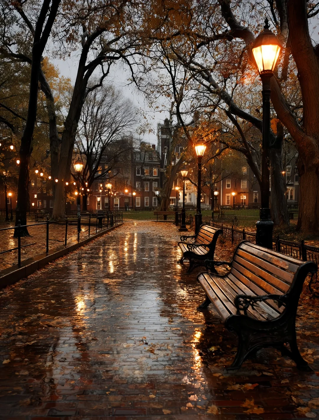 Harvard的雨后秋天,美得不费吹灰之力