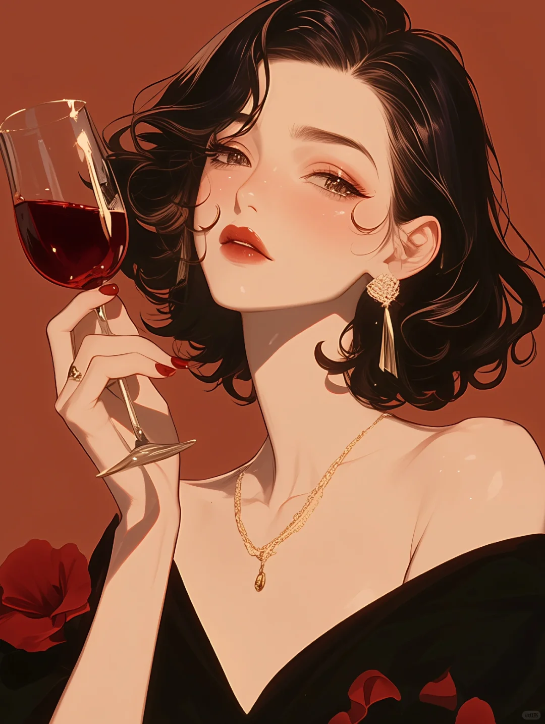 喝醉就不会心痛了|借酒消愁女生插画|A082