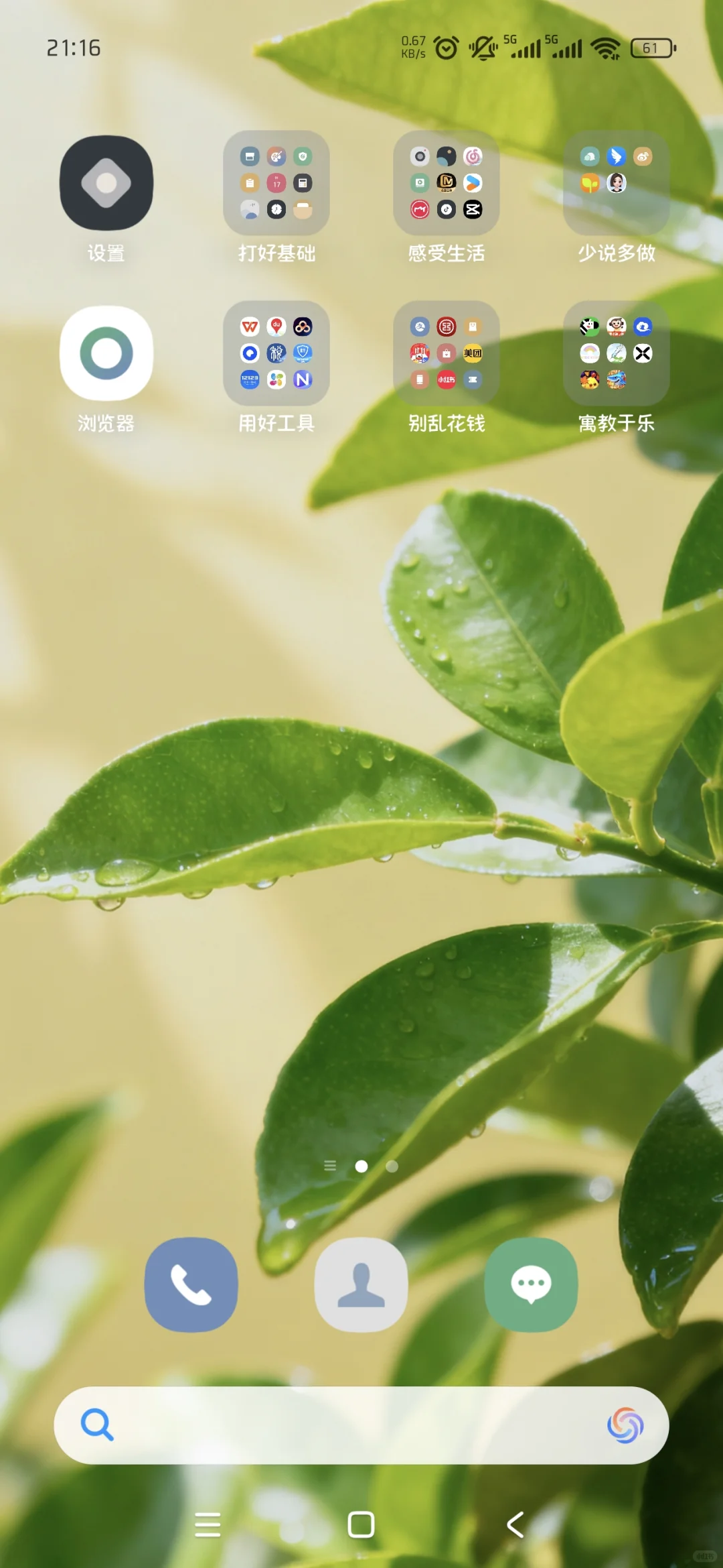 🌿 把好运装进口袋|绿柚叶主题壁纸分享