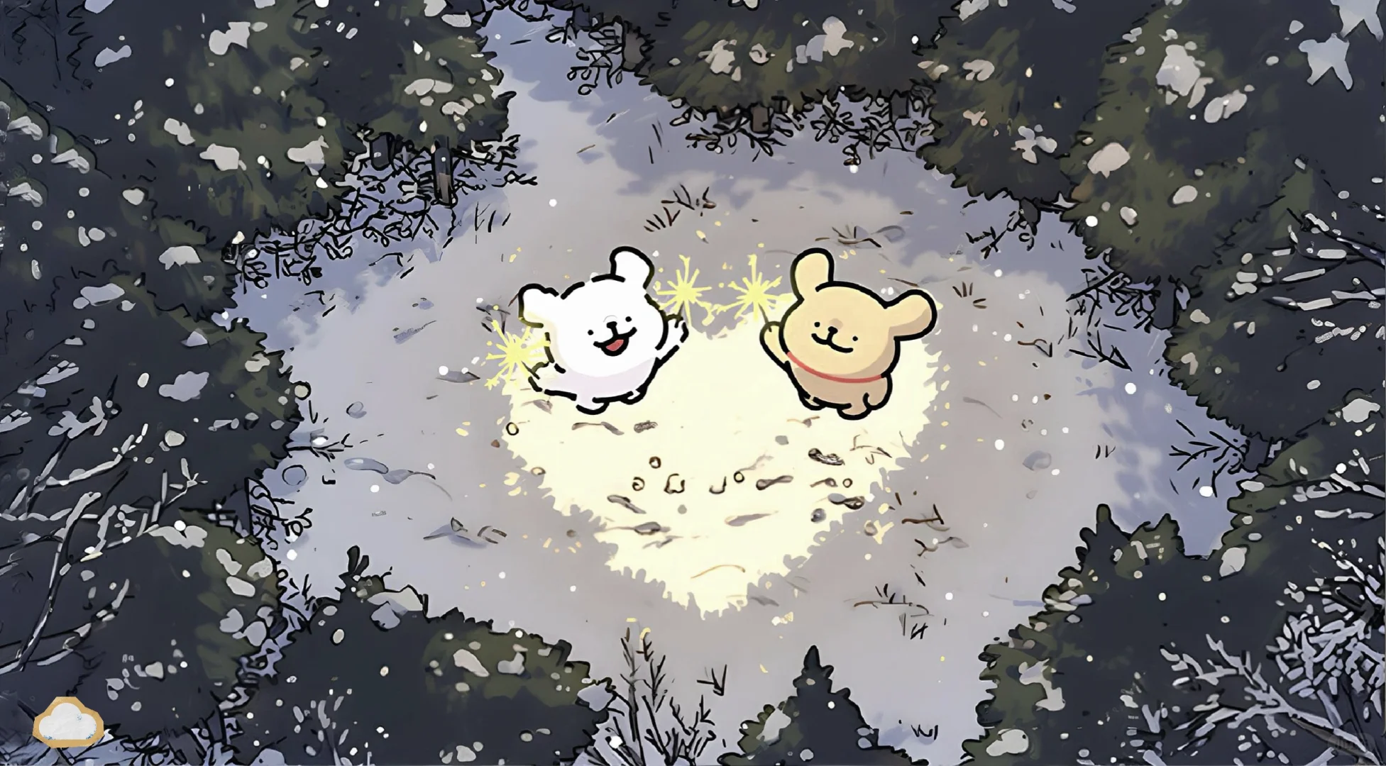 小鸡毛和小白一起放烟花🎆